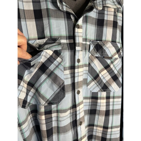 Wrangler ATG All Terrain Gear Utility Long Sleeve Blue‎ Plaid Shirt Men's XXL - Picture 3 of 12